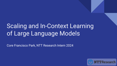 Scaling and In-Context Learning of Large Language Models